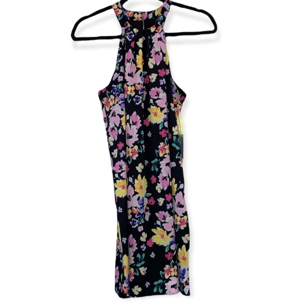 NWT CeCe "Romantic Voyage" Floral Halter Swing Dress Size 0